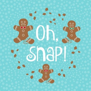 18x18 Panel Oh Snap! Funny Gingerbread Cookies for DIY Cushion Cover or Throw Pillow