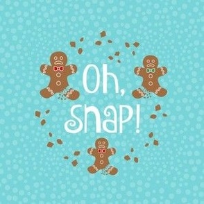 4" Circle Panel Oh Snap! Funny Gingerbread Cookies for Iron on Patch Quilt Square or Embroidery Hoop Projects