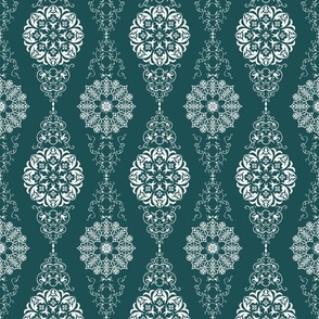 Floral Damask in Blue Dianne