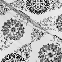 Floral Damask in Black and White