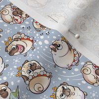 Reindeer Pugs - Slate