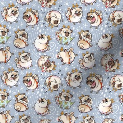 Reindeer Pugs - Slate