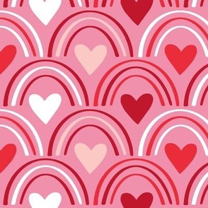 pink valentine rainbows & hearts