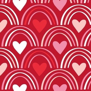 red valentine rainbows & hearts