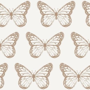 Butterfly Print for Wallpaper & Home Decor in Brown & Ivory