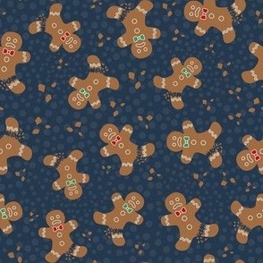 Medium Scale Oh Snap! Funny Gingerbread Cookies on Navy