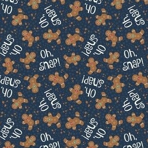 Small Scale Oh Snap! Funny Gingerbread Cookies on Navy