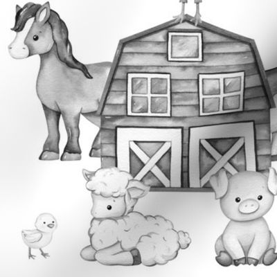Gray Farm Animals Nursery