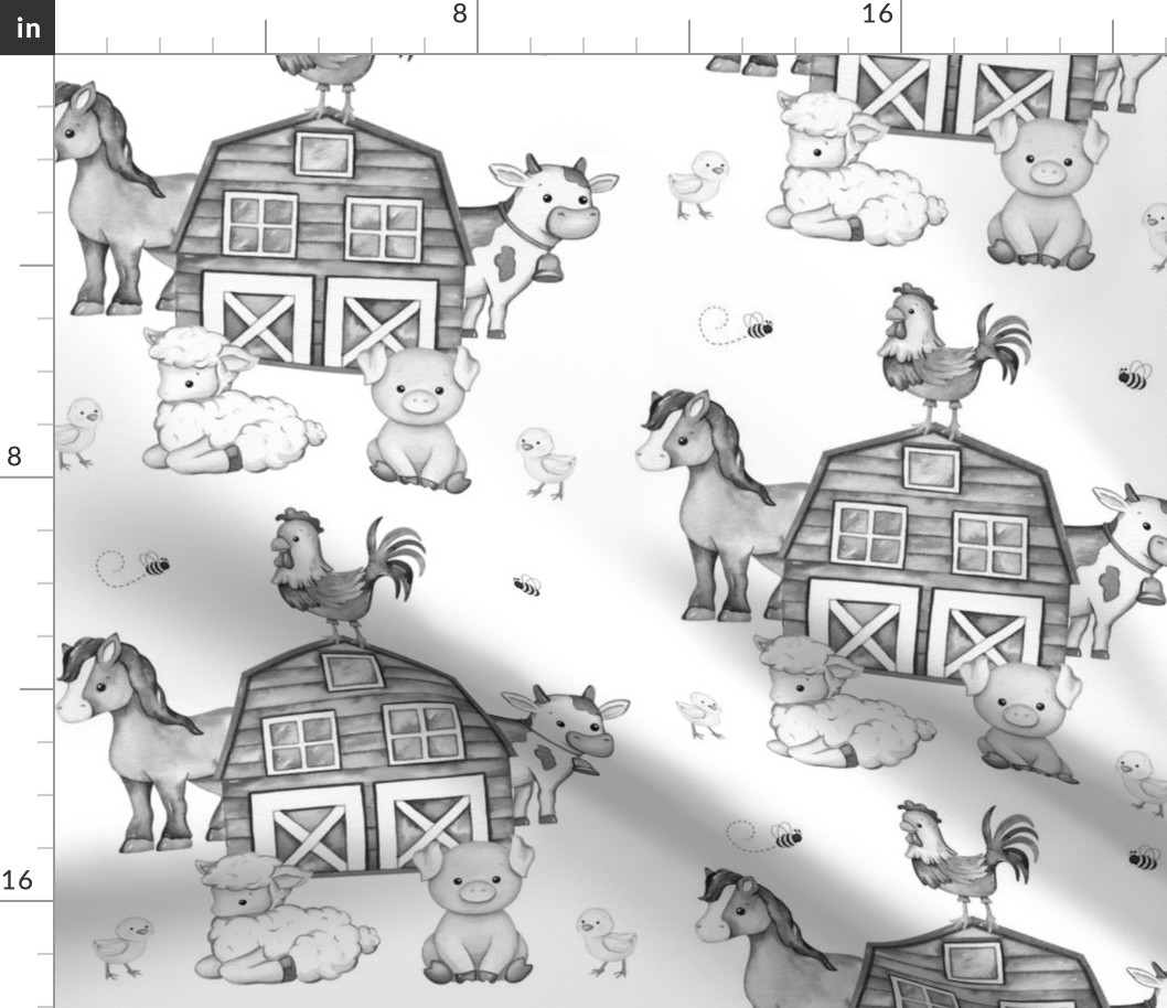 Gray Farm Animals Nursery