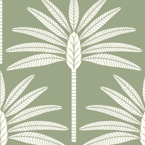 Vintage Palm Trees - Sage Green Large Scale