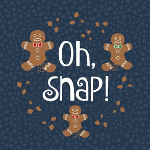 18x18 Panel Oh Snap! Funny Gingerbread Cookies for DIY Throw Pillow or Cushion Cover