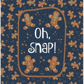 14x18 Panel Scale Oh Snap! Funny Gingerbread Cookies for DIY Garden Flag Kitchen Towel or Small Wall Hanging