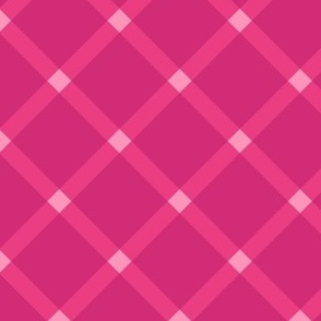 pink diagonal plaid