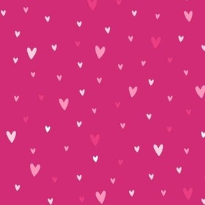 pink valentine hearts on dark pink