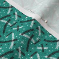 Winter Breeze Teal Black Small Scale