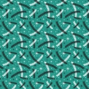 Winter Breeze Teal Black Small Scale