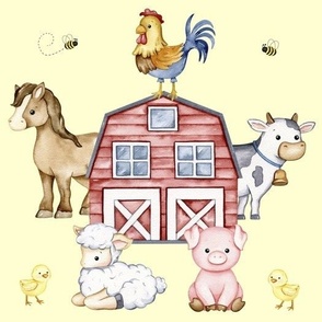 Farm Animals Baby Nursery Yellow 