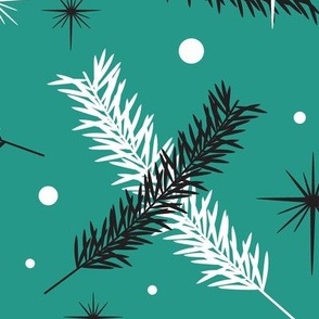 Winter Breeze Teal Black Large Scale