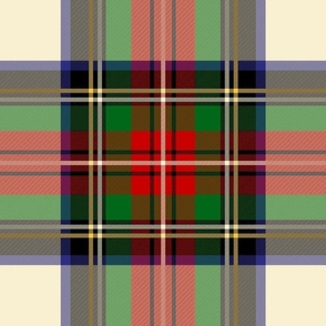 X LARGE white Stewart tartan fabric - tartan plaid check design, traditional tartan