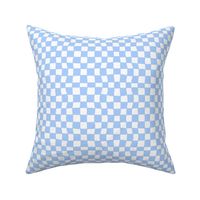 Mini Hand Drawn Small Checkerboard Pattern (sky blue/white)