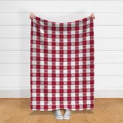 3" buffalo check with hearts - red and white