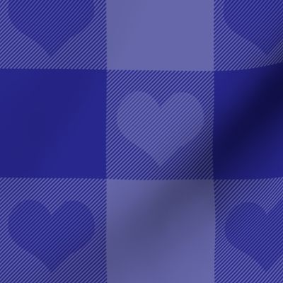 3" buffalo check with hearts - periwinkle and blue-violet