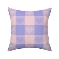 3" buffalo check with hearts- lavender and pale pink