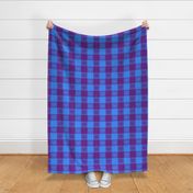 3" buffalo check with hearts - purple and bright blue