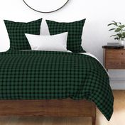 St Patrick's Day plaid - Irish holiday green tartan gingham checker design dark pine green orange