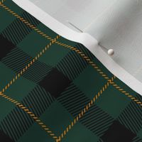 St Patrick's Day plaid - Irish holiday green tartan gingham checker design dark pine green orange