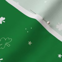 Shamrock Saint Patrick - Irish clover - minimalist St Patrick's Day lucky leaves ireland theme jade green