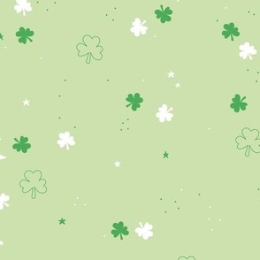 Shamrock Saint Patrick - Irish clover - minimalist St Patrick's Day lucky leaves ireland theme jade green on lime