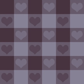 3" buffalo check with hearts, midsummer mauve