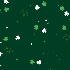 Shamrock Saint Patrick - Irish clover - minimalist St Patrick's Day lucky leaves ireland theme jade green on pine