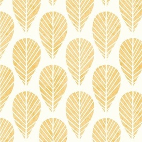 Leaf Stamp in Yellow 6 inch repeat