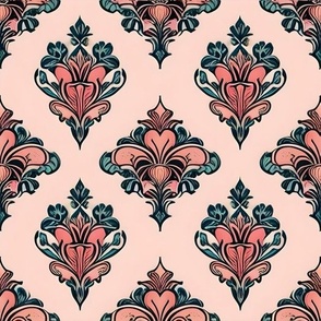 Peach Fuzz,Blue,pink,florals,kitch,shabby chic, rose gold,modern art nouveau, roses,pastels,floral pattern,French chic,metallic pattern,English  Toile peony ,center repeat, pattern pastel color, decoupage ,Versailles ,rococco ,baroque ,Marie Antoinette, 
