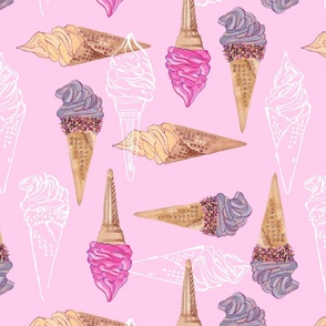 Ice Cream 03 Pink BG