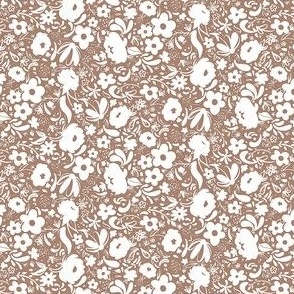 Blanketed floral sand brown