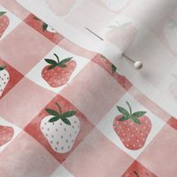 watercolor strawberry checkers 