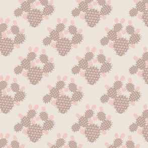 Prickly Pear Desert Cactus in Blush Pink Beige Cream - SMALL Scale - UnBlink Studio by Jackie Tahara