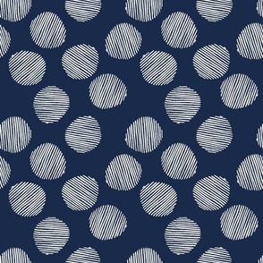 River Pebbles Navy and White