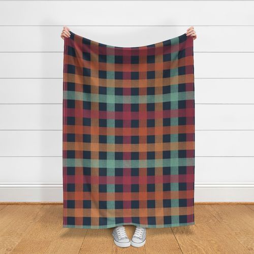 Dark Retro Plaid - Large Scale