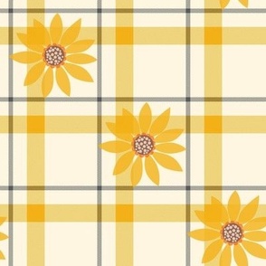 Kansas Fall Plaid, with Sunflowers