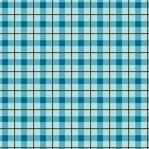 Turquoise Teal Blue Plaid Extra Small
