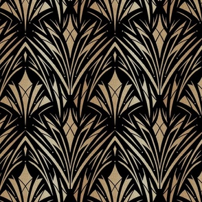 1920s Art Deco Black and Gold