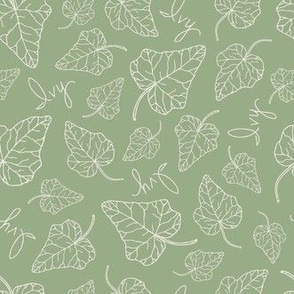 s - Hand drawn Green Ivy Leaves and Words