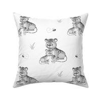 Gray Watercolor Tiger Baby Nursery 