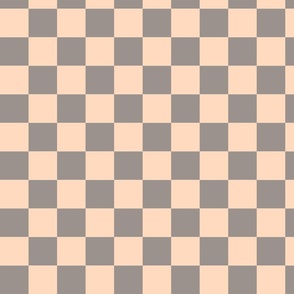 Small - Retro Peachy and Brown Checks