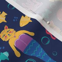 Navy Blue Cat Mermaids Barkitecture