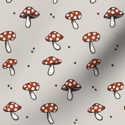 Mushrooms - smaller scale (warm grey)